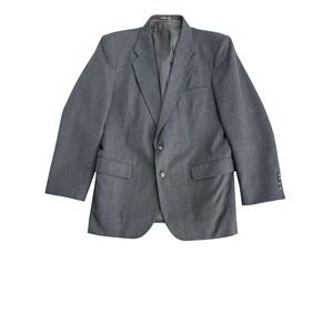 Stanley Blacker Blazer Mens 42R Gray Two‎ Button Sport Coat Jacket Made USA